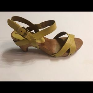 Schuler and Sons sandals, golden yellow.
